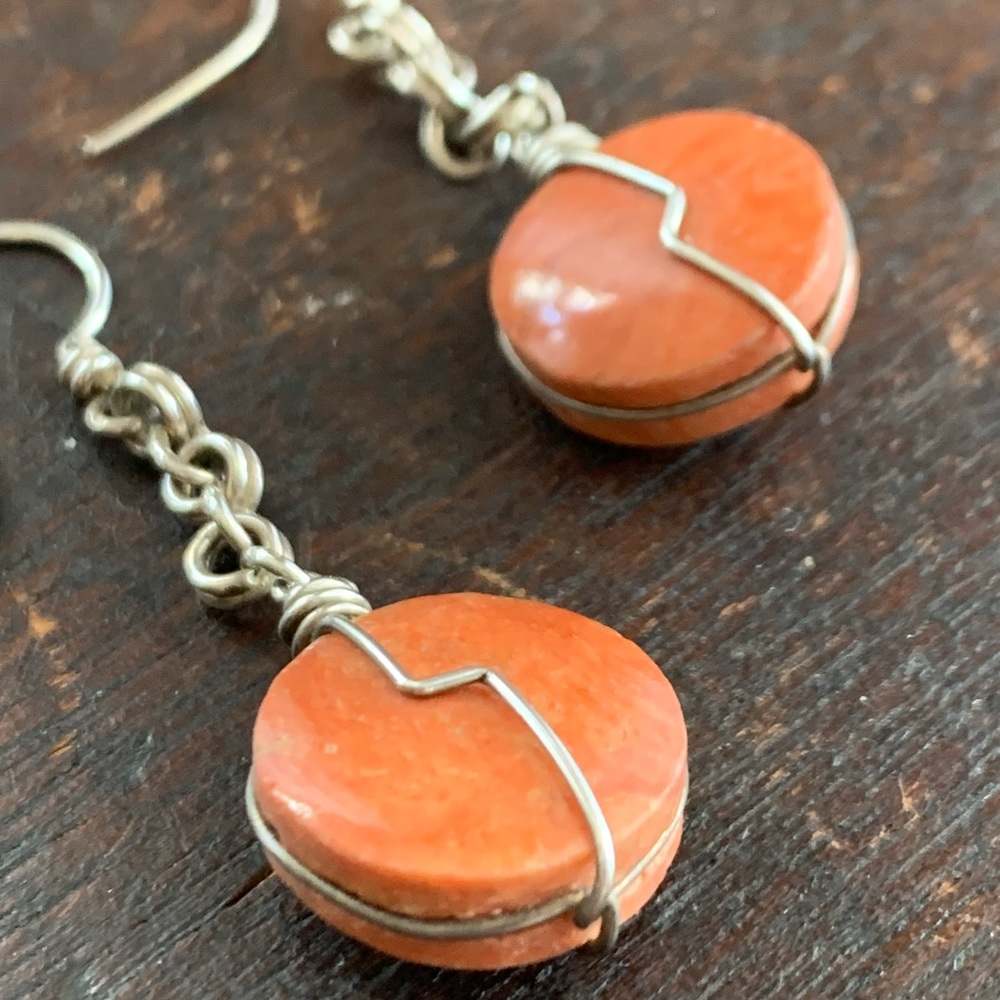 Handcrafted Artisan Gemstone Sterling Silver Dangle Earrings - Picture 2 of 9